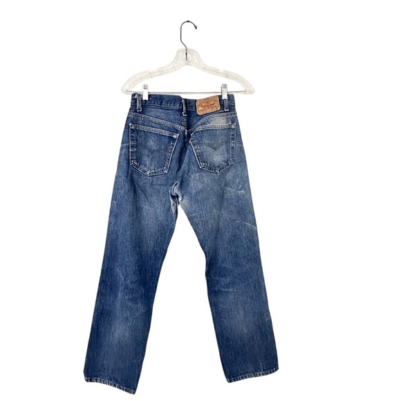 Vintage 90's Levi's 501 Straight Slim High Waist Well Worn Jean - 31 x 26.5 - Picture 3 of 11